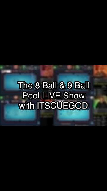 The 8 Ball & 9 Ball Pool LIVE Show with ITSCUEGOD