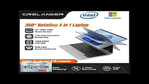 CRELANDER 360 Degree Rotating Touch Screen Laptop 14 Inch Intel N5105 RAM Review