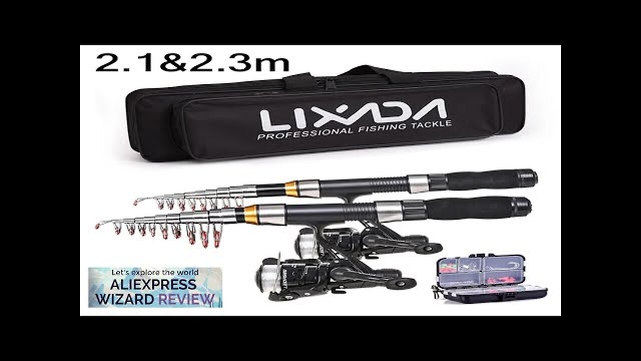 Lixada 2.1m 2.3 m Telescopic Fishing Rod Reel Combo Full Kit Carbon Review