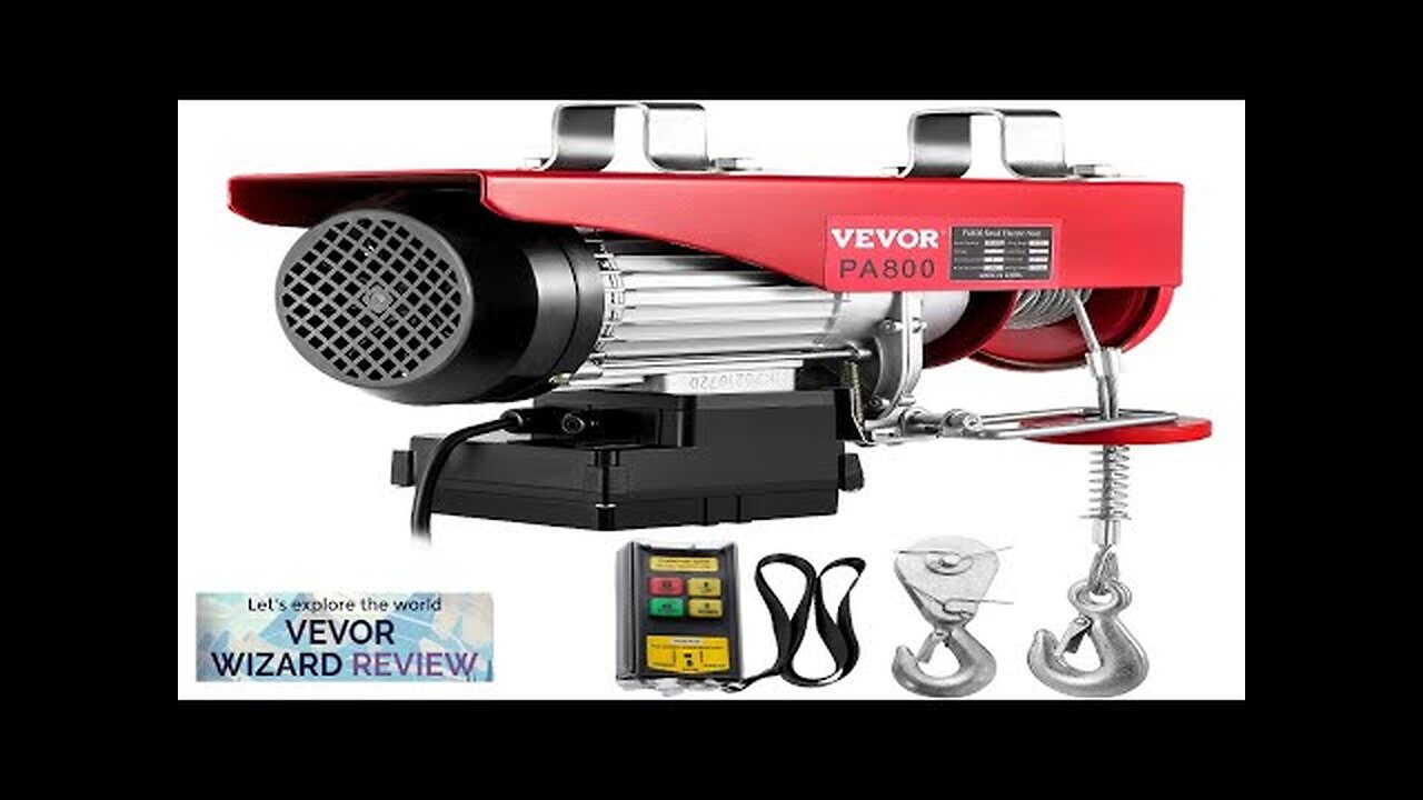 VEVOR 1760LBS Electric Hoist With Wireless Remote Control & Single/Double Slings Electric Review