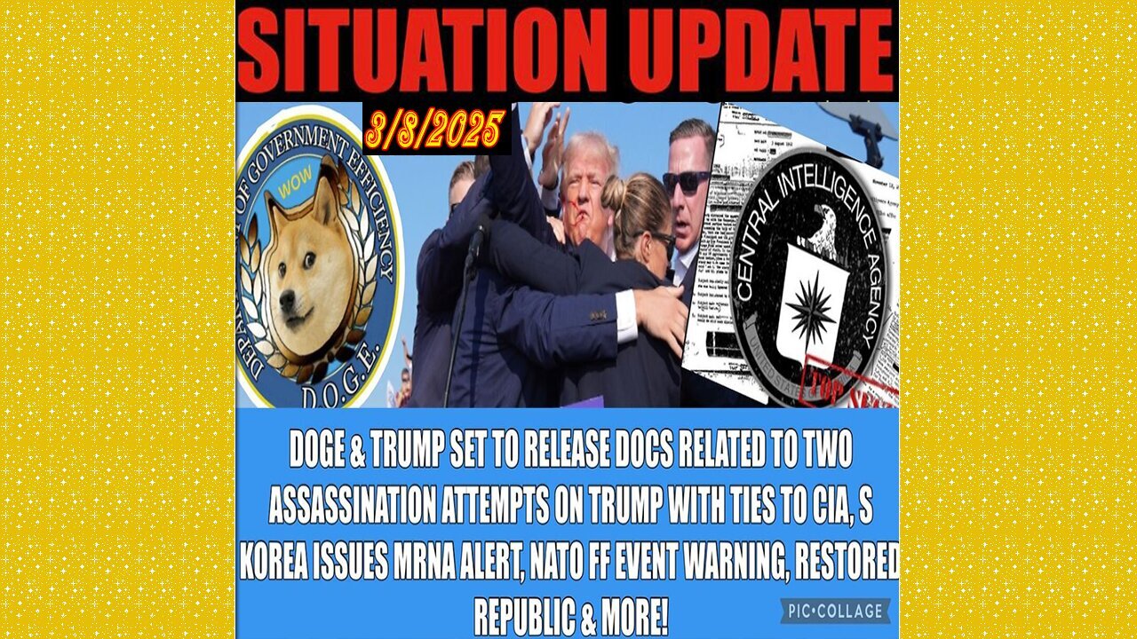 SITUATION UPDATE 3/8/25 - No way out, TRUMP Assassination Attempt Docs, S Korea Mrna Alert, NATO FF