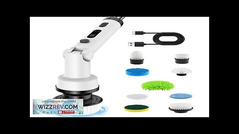 Foldable Rotating Cordless Long Handle Electric Cleaning Brush with 9 Heads Long Review