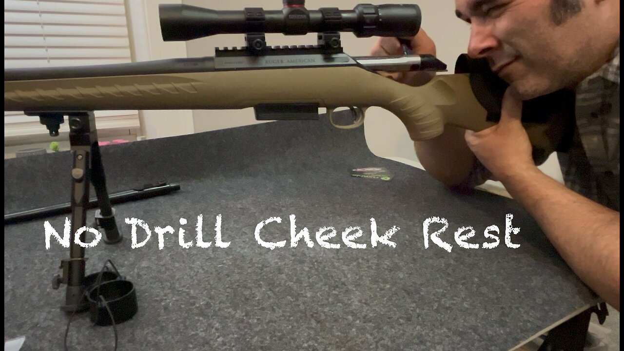 The fix for stock with low comb height- No Drill Cheek Rest