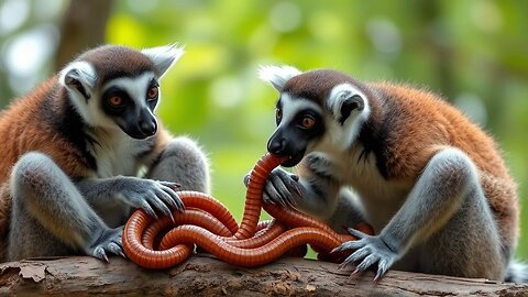 Lemurs and delicious food