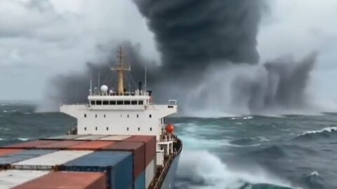 This scary tornado hit a giant barge 😨 #shorts #viral