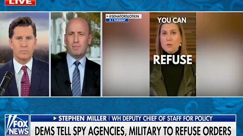 Stephen Miller DROPS HAMMER On Democrats Directing Military To Defy The President's Orders!
