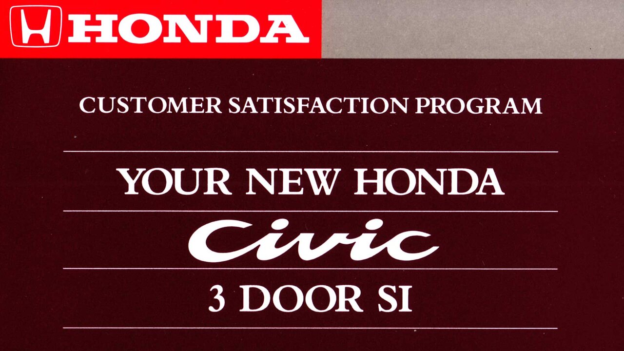 Honda Civic 3 Door SI - Customer Satisfaction Program (Honda Australia, 1991)