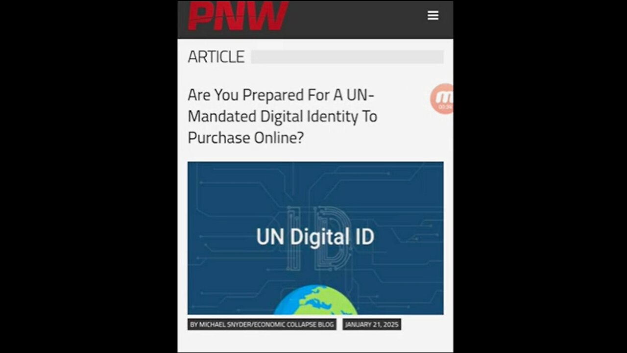 RE_U.N preparing Mandatory Digital Identification Chip in Order to Buy or Sell Online!!