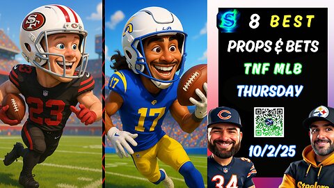 🔥8 HOT 49ERS vs Rams Thursday Night Football Picks | NFL Player Props | MLB PROPS | 10/2