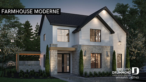 Visite 3D complète | Plan “Whitehill” – Maison française moderne de 3 chambres | Dessins Drummond