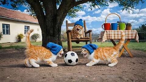 Mama Cat Trims Fur on the Farm and Makes Tiger Hat For Kittens At Home🐾🎩🐯