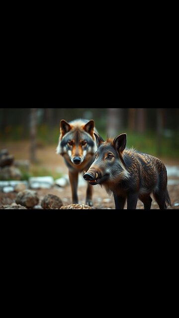 The hungry wolf and the poor boar