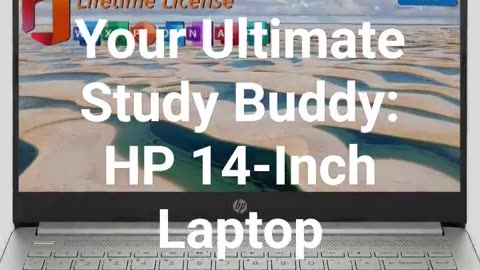 HP 14 Inch Laptop Student Business, with Office Lifetime License & Windows 11 Pro, Intel Dual-Core