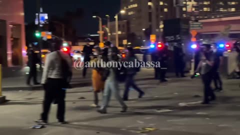 This is the aftermath of the federal detention center as LAPD in riot gear have successfully