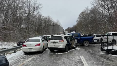 INSANE 45-Car Pileup on I-70 Indiana – Footage & Another Winter Storm Incoming!