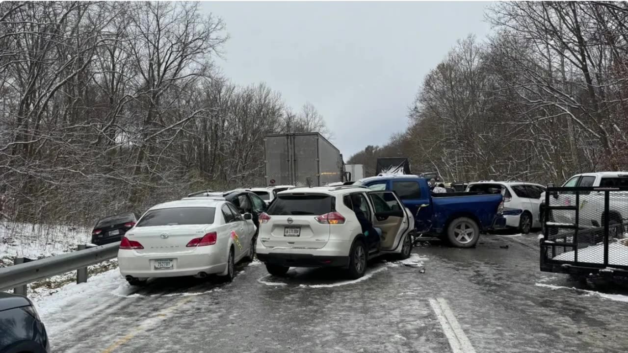 INSANE 45-Car Pileup on I-70 Indiana – Footage & Another Winter Storm Incoming!