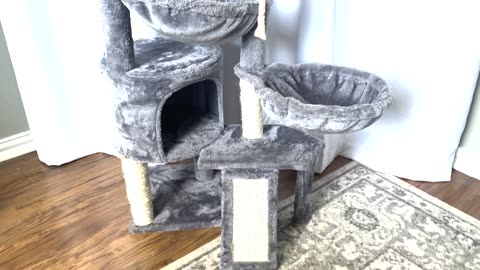 The Perfect Cat Tree Exists! Xin’s Three-Layer Cat Tree with Two Hammocks and Condo!