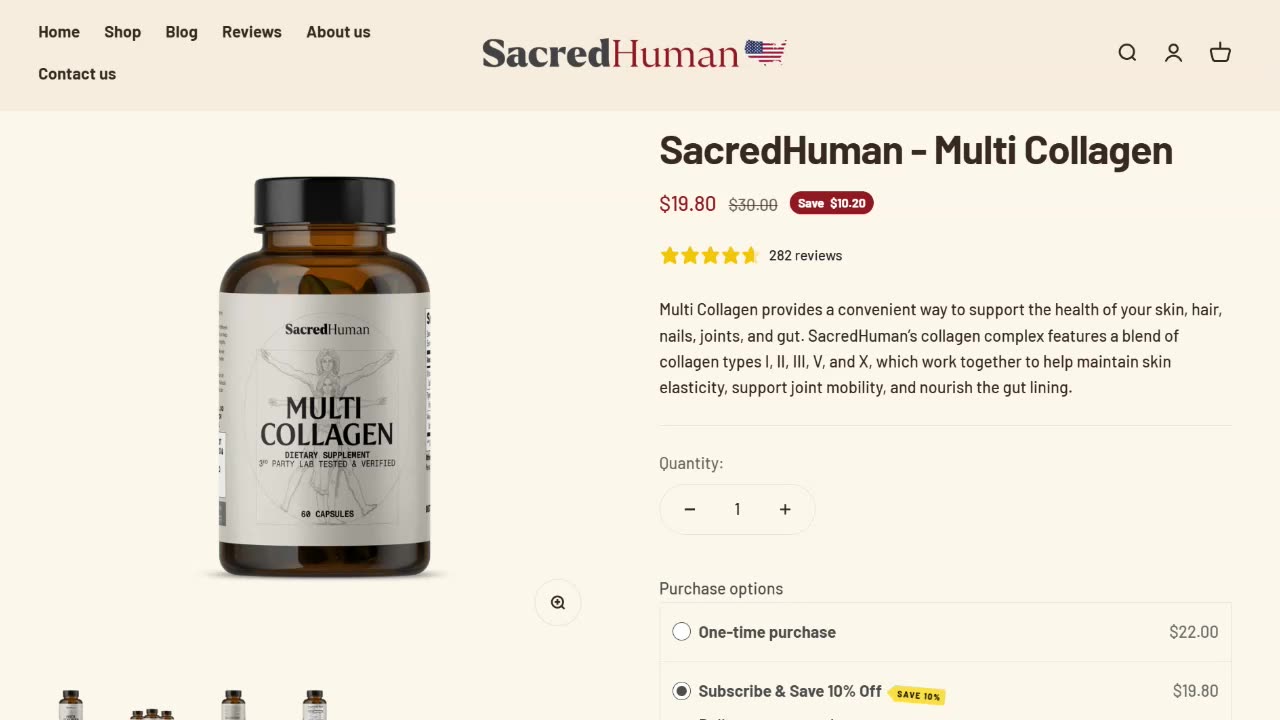 SacredHuman Multi-Collagen For Better Skin, Hair and Joints!