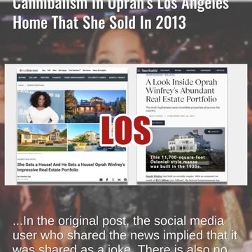 Fact Check: Police Did NOT Find Human Remains And Evidence Of Cannibalism In Oprah's House Sold 2013