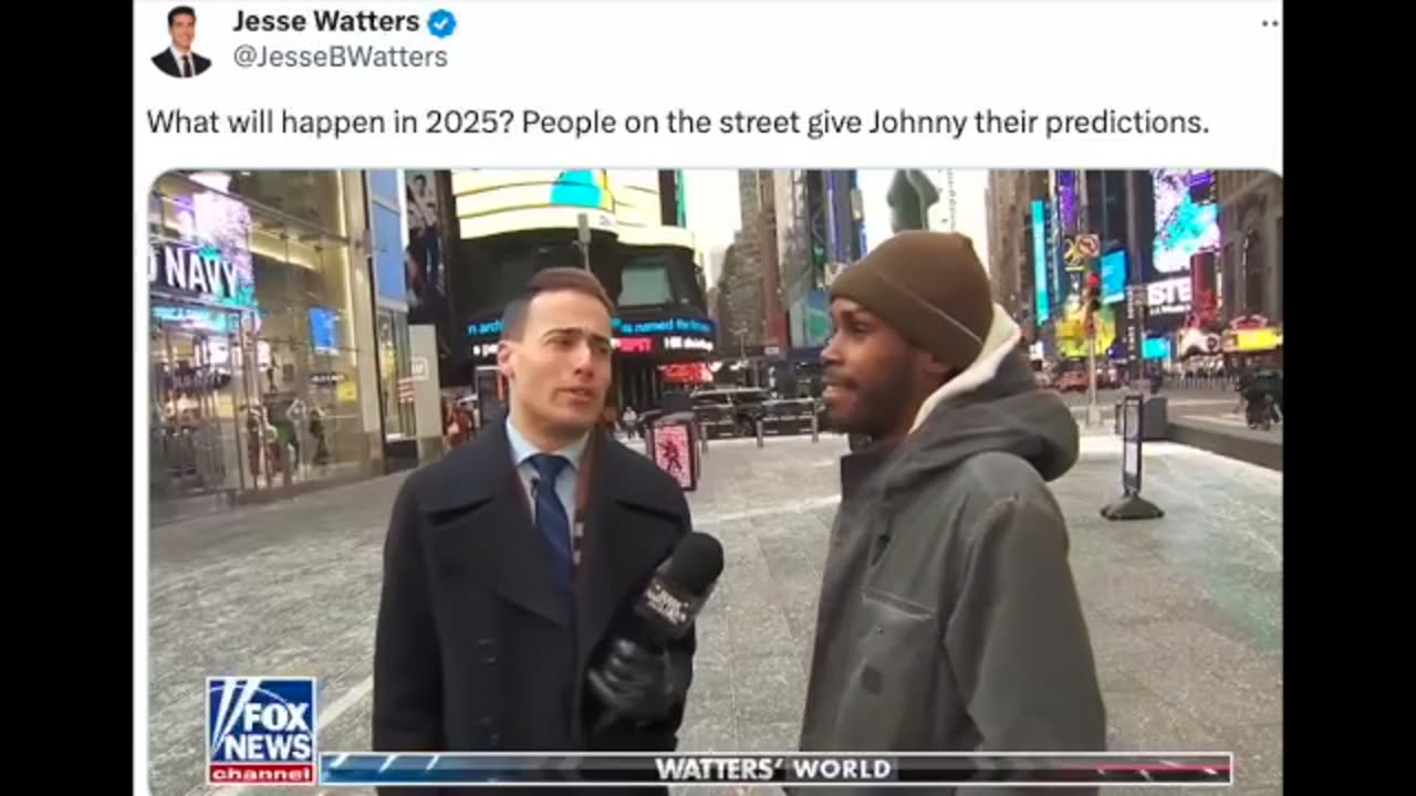 Jesse Watters (X) Jan 6 : Johnny Hits The Streets Of New York For The First Time in 2025