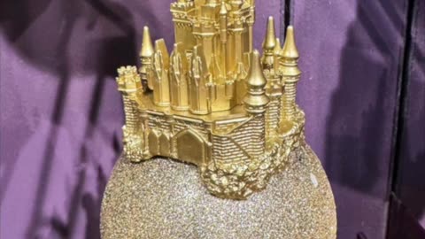 Disney Parks Gold Color Castle Figurine on Ball Ornament #shorts