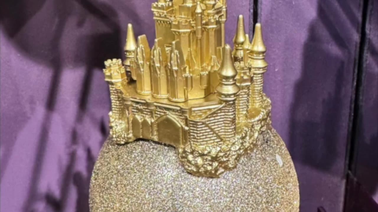 Disney Parks Gold Color Castle Figurine on Ball Ornament #shorts