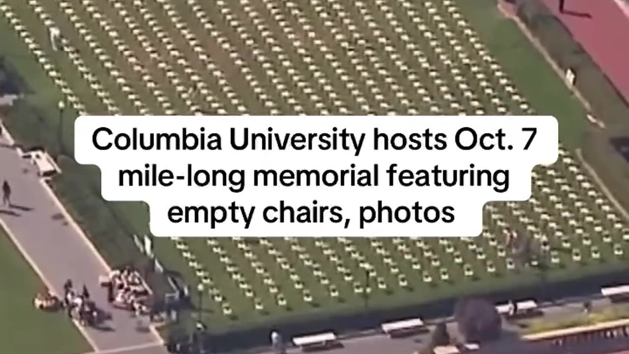 Columbia University is hosting a mile-long memorial featuring 1,200 empty chairs
