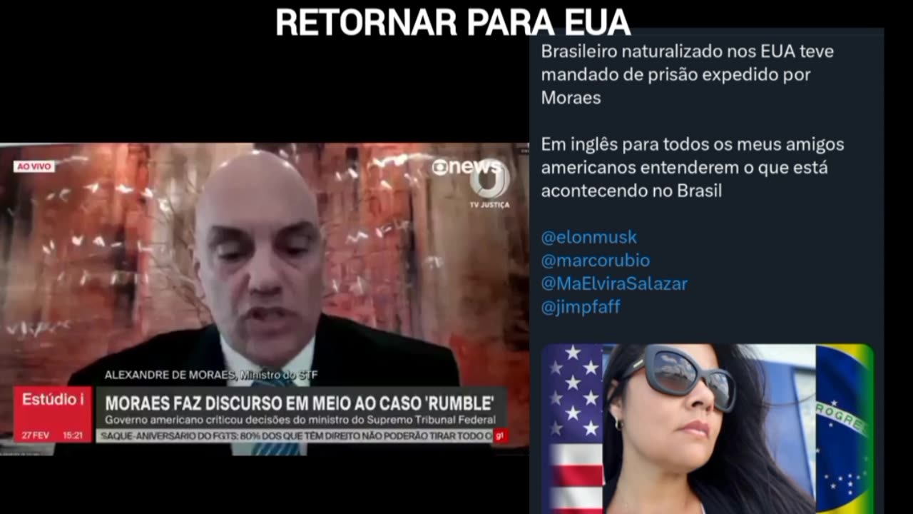 Brasileira dupla cidadania presa por nazi Moraes teve que retornar ao EUA.