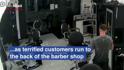 Moment Huntingdon Stabbing Suspect Stormed A Barbershop Hours Before Train Attack