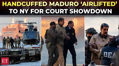 On CAM: Handcuffed Maduro brought via chopper to New York, ringed by armed agents for court showdown