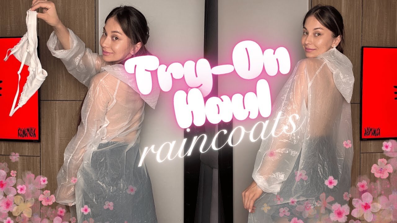 [4K USA] Try-On | White Transparent Raincoat Aesthetic