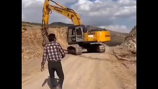 Man Nearly Gets Decapitated Trying To Stop An Out-Of-Control Excavator