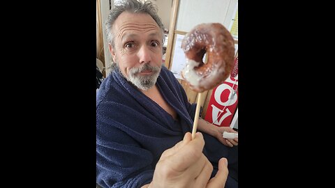 BACON-FLAVORED GLAZED DOUGHNUTS ON A STICK!