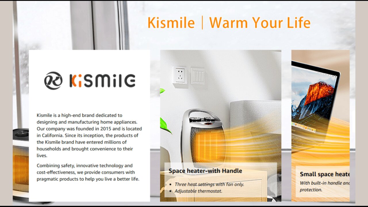 Kismile Small Electric Space Heater Ceramic Space Heater