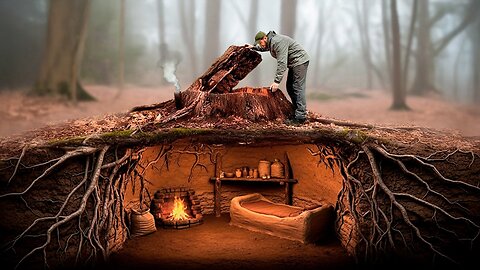 Building A Hidden Dugout Under A Stump