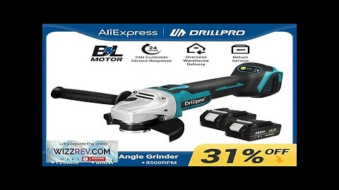 Drillpro 800W 125MM Brushless Electric Angle Grinder 4 Speed Cutting Machine DIY Review