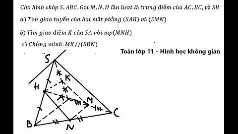 THPT Gia Định 2025: Cho hình chóp S.ABC.Gọi M,N,H lần lượt là trung điểm của AC,BC,và SB