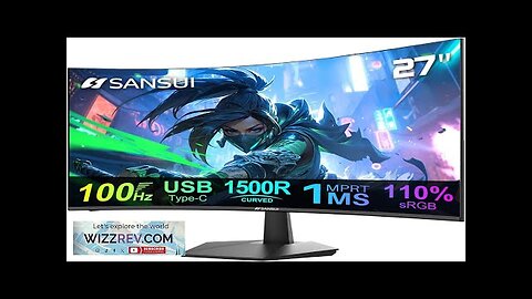 SANSUI Curved Monitor 27 inch 100Hz USB Type-C Computer Monitor with Speakers Review