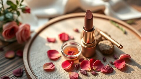 Make a rose silk lipstick in the ancient way, with a natural red-brown tone