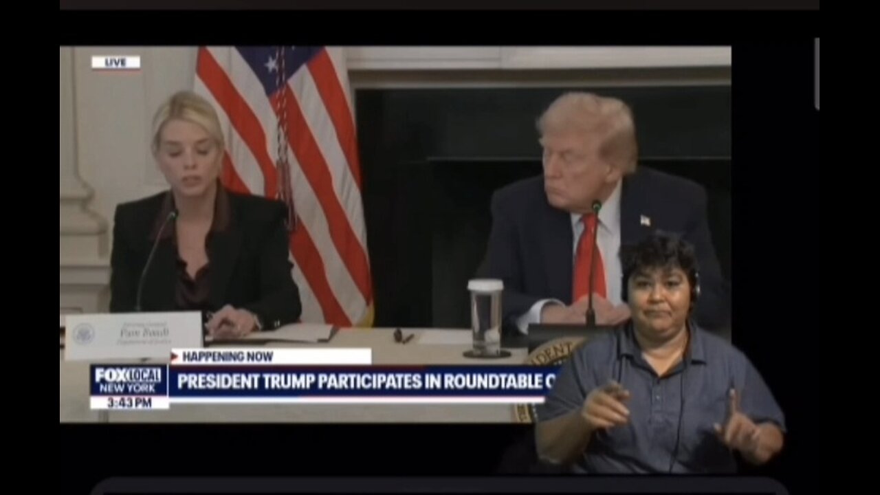 ASL interpreted - Trump joined the roundtable on Antifa