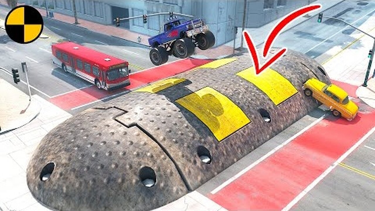 Cars VS Giant Speed Bumps 🤪 BeamNG Drive