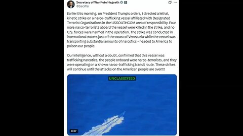 U.S. Navy Takes Out Another Venezuelan Narco Boat! (Video)!