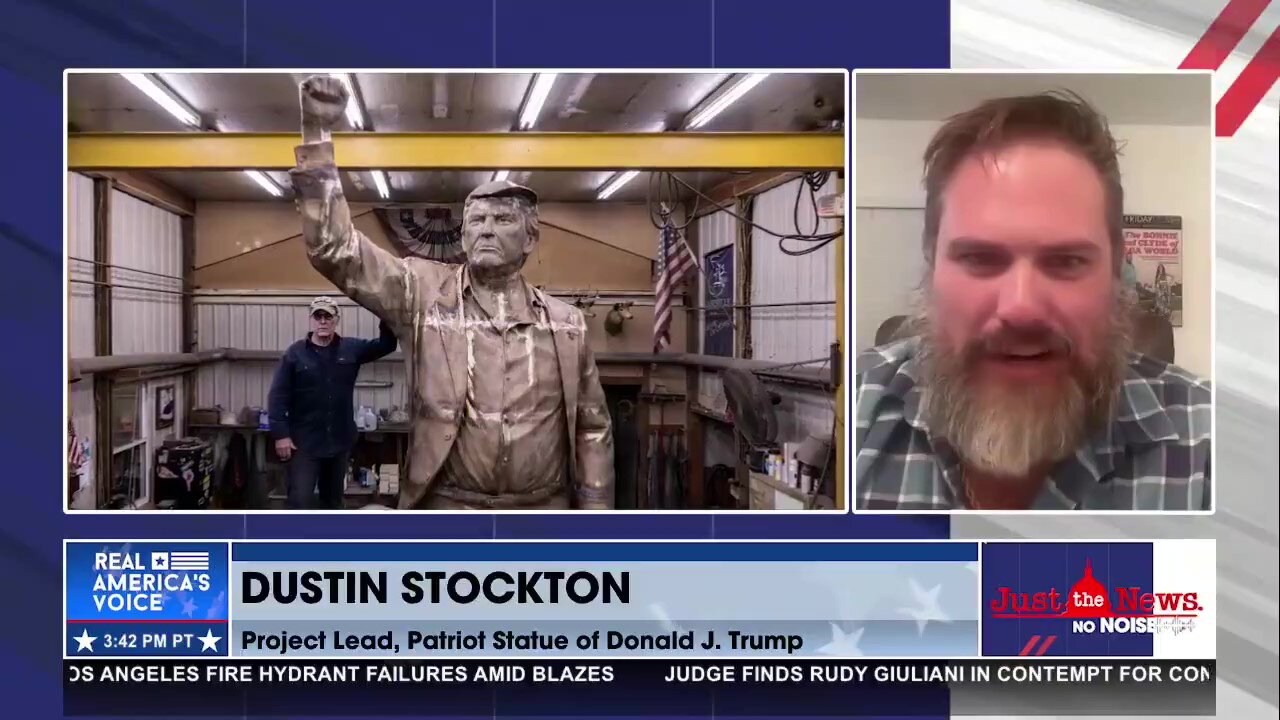 Dustin Stockton says two-story-tall Trump statue memorializes him in an iconic moment of courage