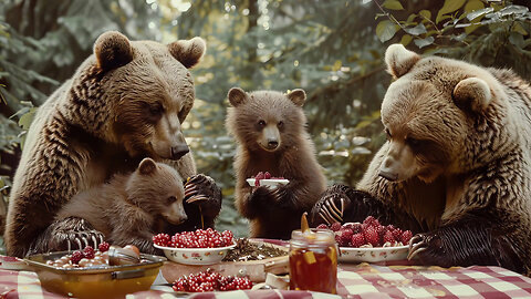 120 AI Animals having a Picnic