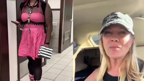 Woman says she felt extremely uneasy after a bearded individual dressed in womens clothes