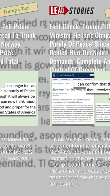 Fact Check: Trump Told PM He Isn't Obligated To 'Think Purely Of Peace' Since Norway Denied Nobel