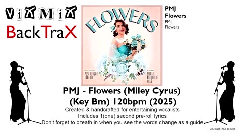 PMJ - Flowers (Miley Cyrus) (Key Bm) 120bpm (2025) Karaoke