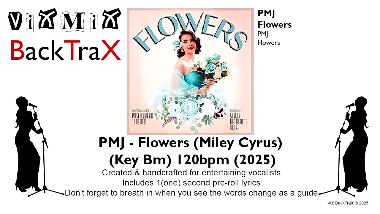 PMJ - Flowers (Miley Cyrus) (Key Bm) 120bpm (2025) Karaoke