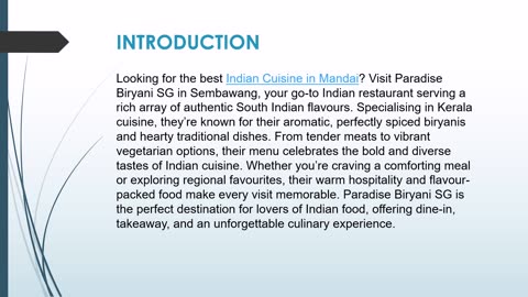 Best Indian Cuisine in Mandai