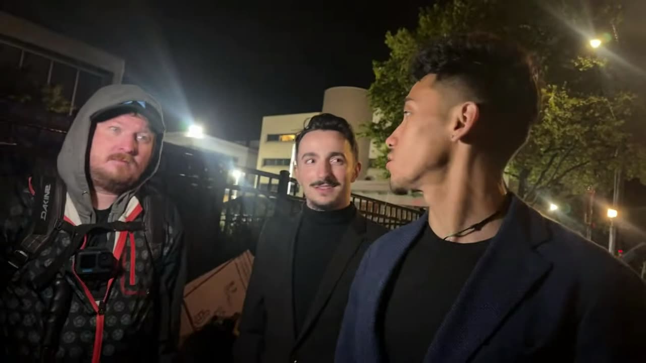 Wild eyed Gay Christians harass journalist.